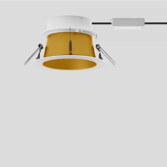 Bega - Plafonnier encastré, pour l'intérieur, Blanc satiné · 3000 K