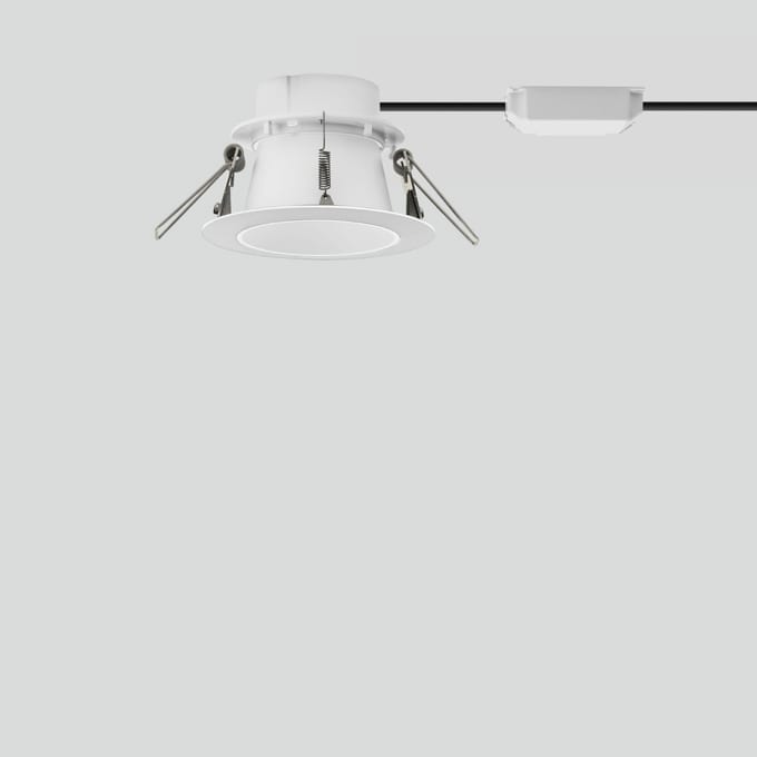 Bega - Plafonnier encastré, pour l'intérieur, Blanc satiné · 3000 K