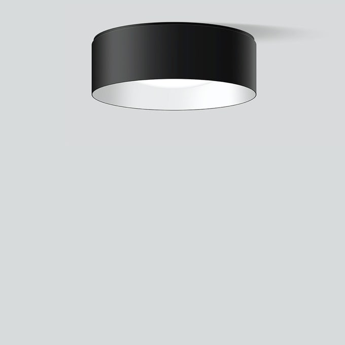 Bega - Plafonnier, pour l'intérieur, Noir satiné · 3000 K