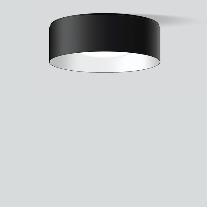 Bega - Plafonnier, pour l'intérieur, Noir satiné · 3000 K