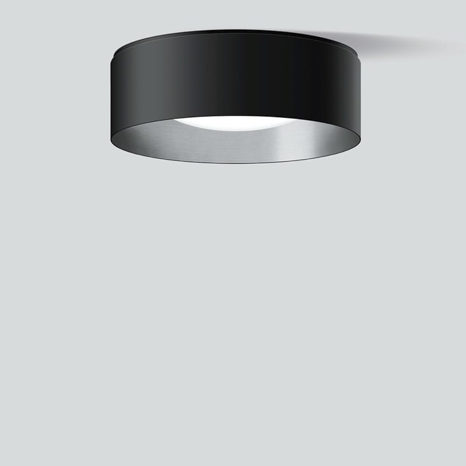 Bega - Plafonnier, pour l'intérieur, Noir satiné · 3000 K