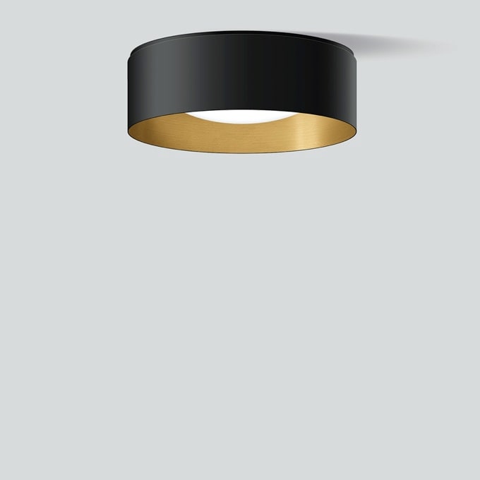 Bega - Plafonnier, pour l'intérieur, Noir satiné · 3000 K, en plus gratuit 1 x BEGA