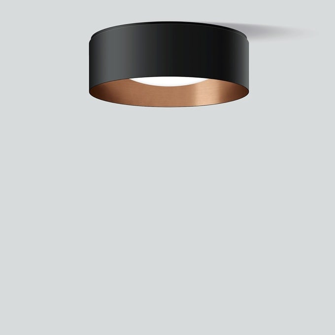 Bega - Plafonnier, pour l'intérieur, Noir satiné · 3000 K, en plus gratuit 1 x BEGA