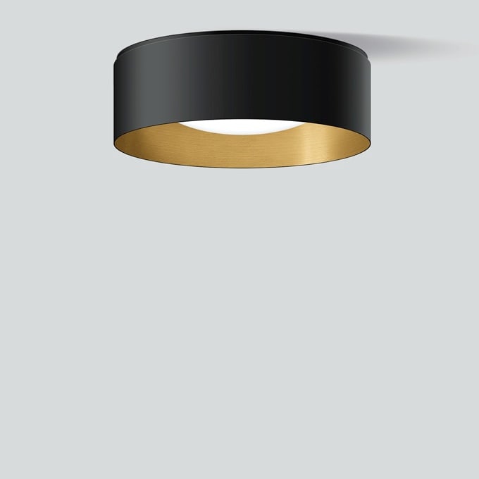 Bega - Plafonnier, pour l'intérieur, Noir satiné · 3000 K, en plus gratuit 2 x BEGA