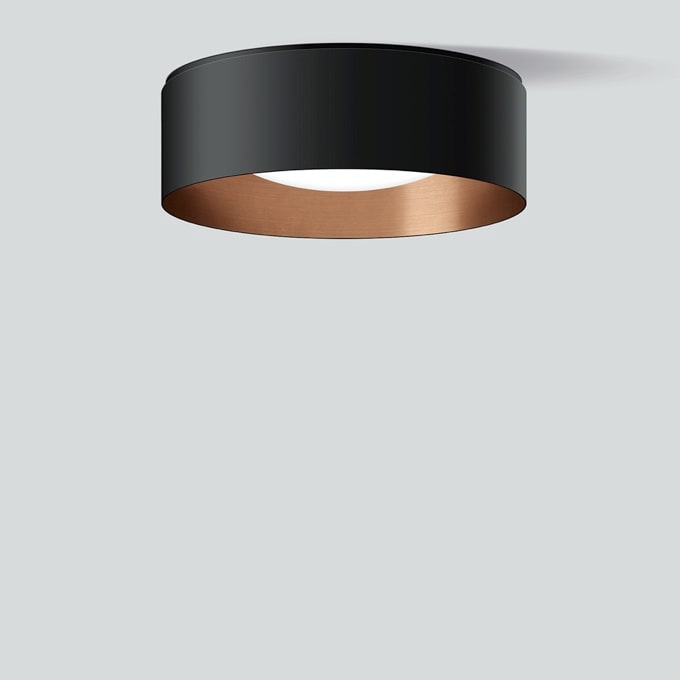 Bega - Plafonnier, pour l'intérieur, Noir satiné · 3000 K, en plus gratuit 2 x BEGA