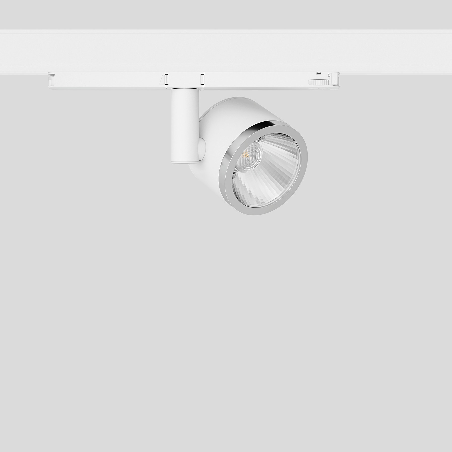 Bega - Projecteur sur rail conducteur, pour l'intérieur, Blanc satiné · 4000 K