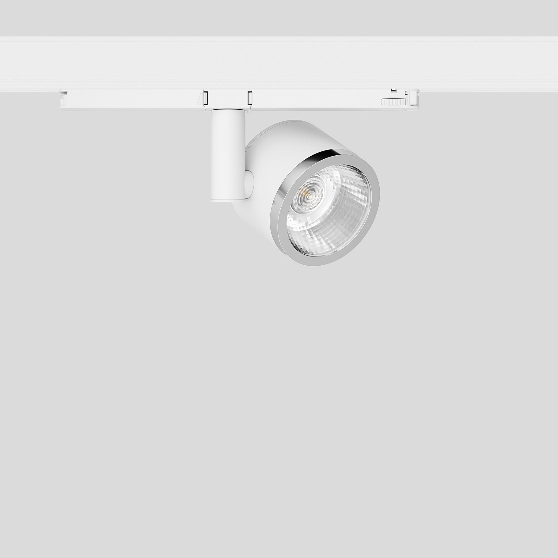 Bega - Projecteur sur rail conducteur, pour l'intérieur, Blanc satiné · 3000 K
