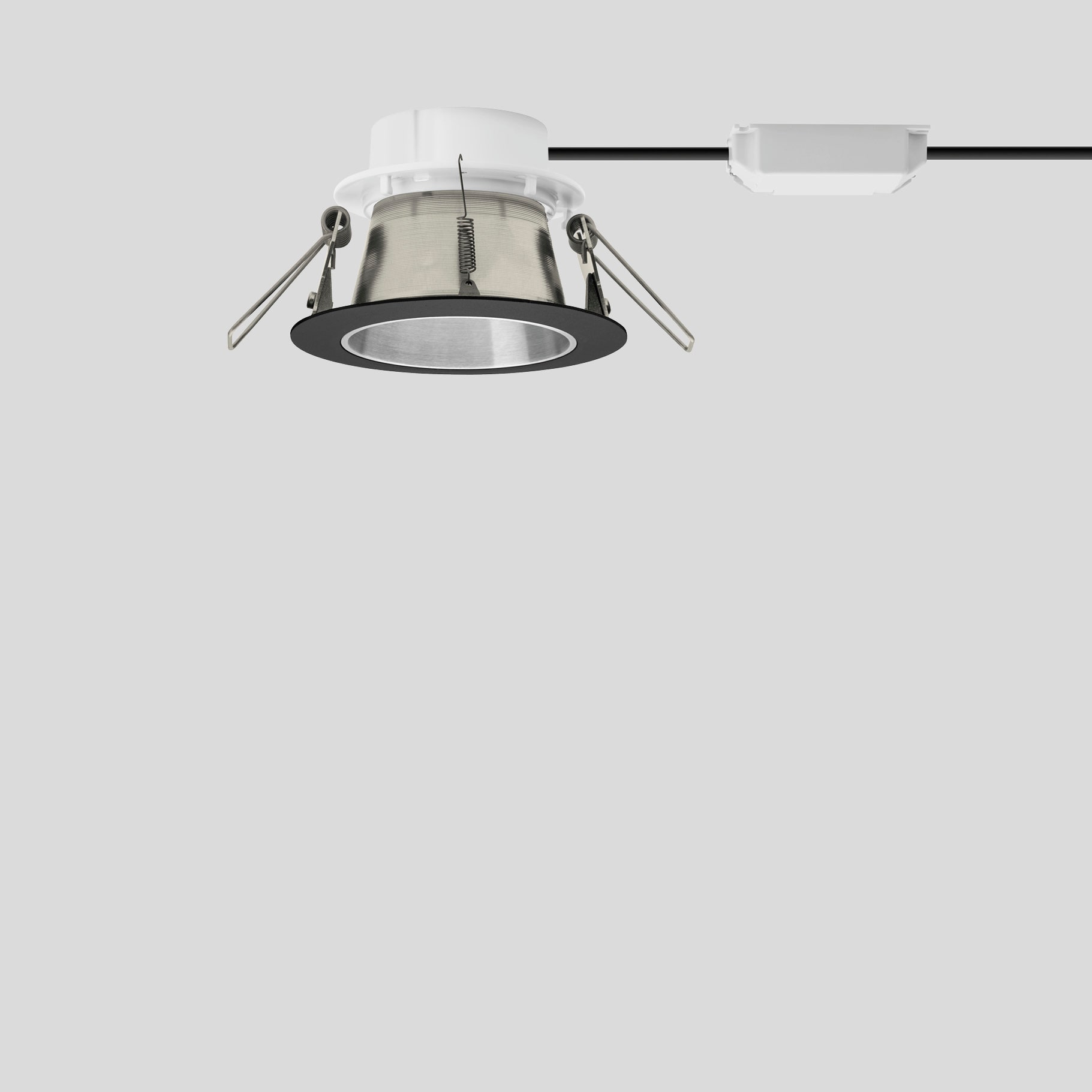 Bega - Plafonnier encastré, pour l'intérieur, Noir satiné · 3000 K