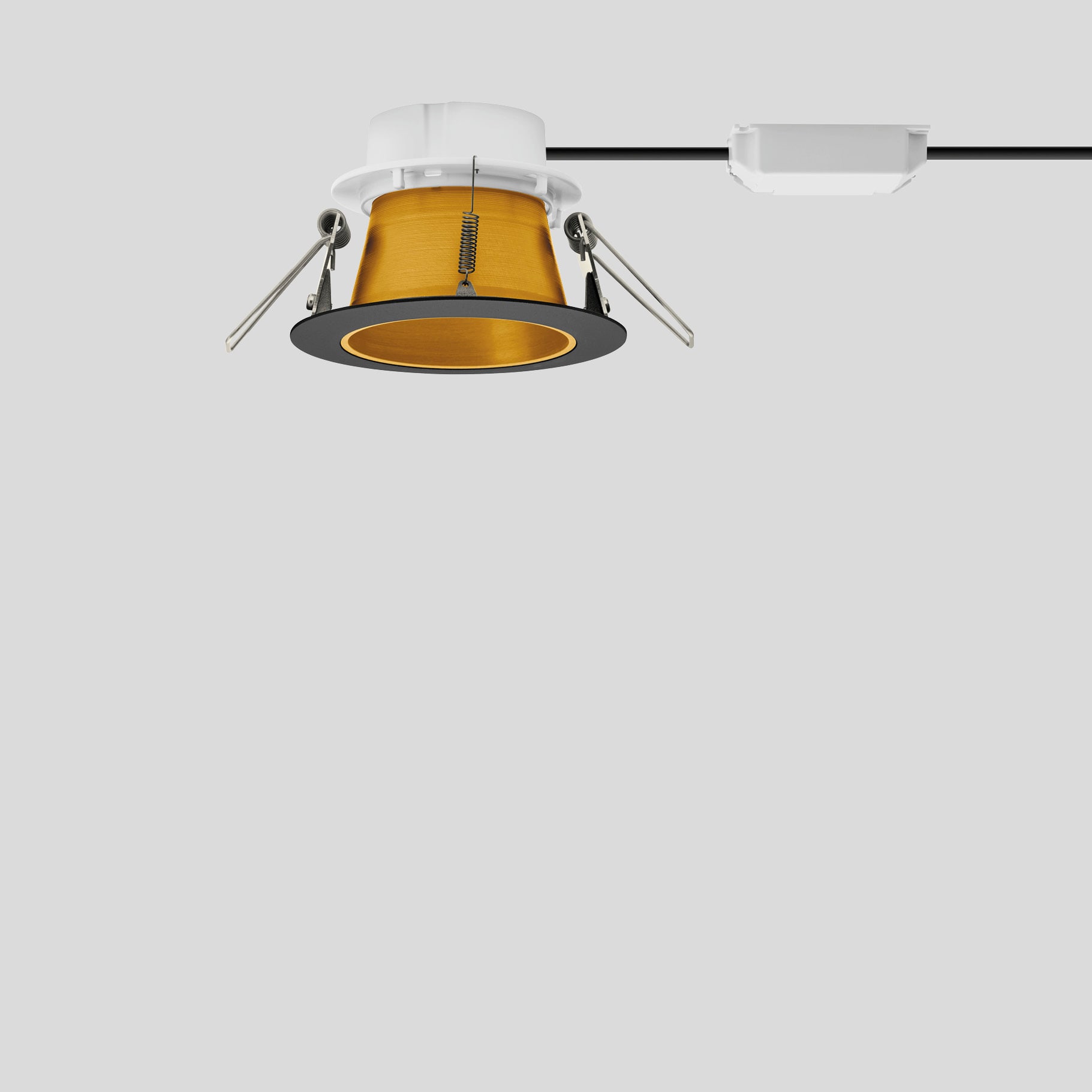 Bega - Plafonnier encastré, pour l'intérieur, Noir satiné · 3000 K