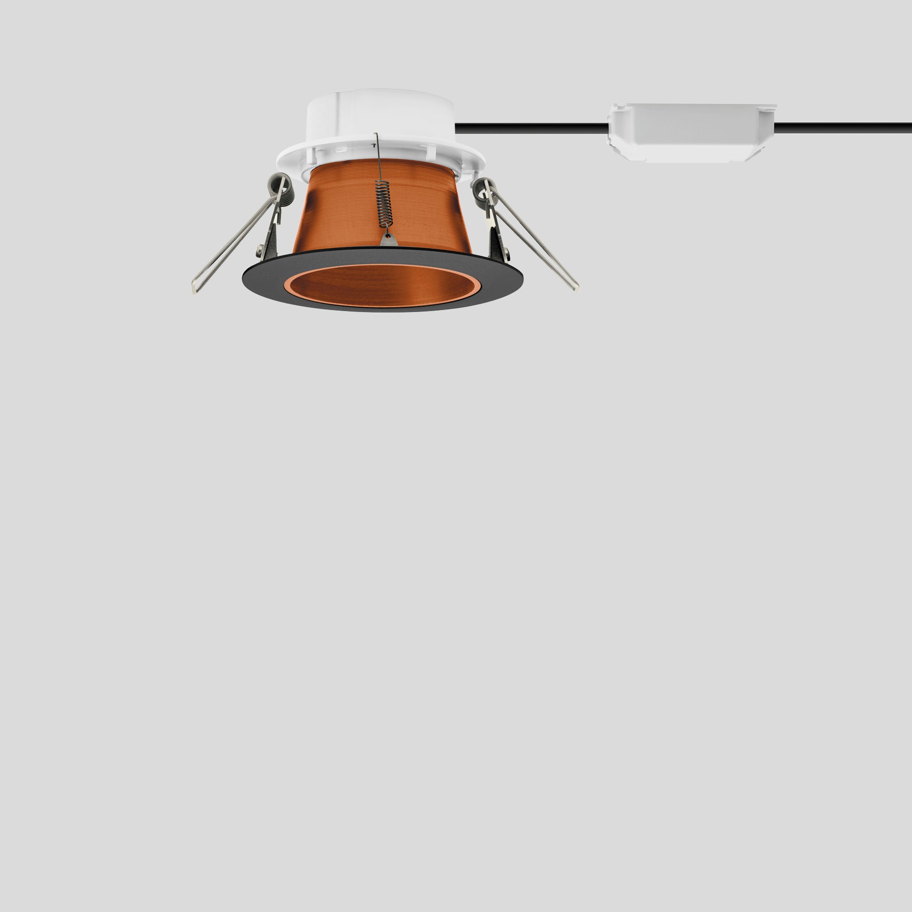 Bega - Plafonnier encastré, pour l'intérieur, Noir satiné · 3000 K