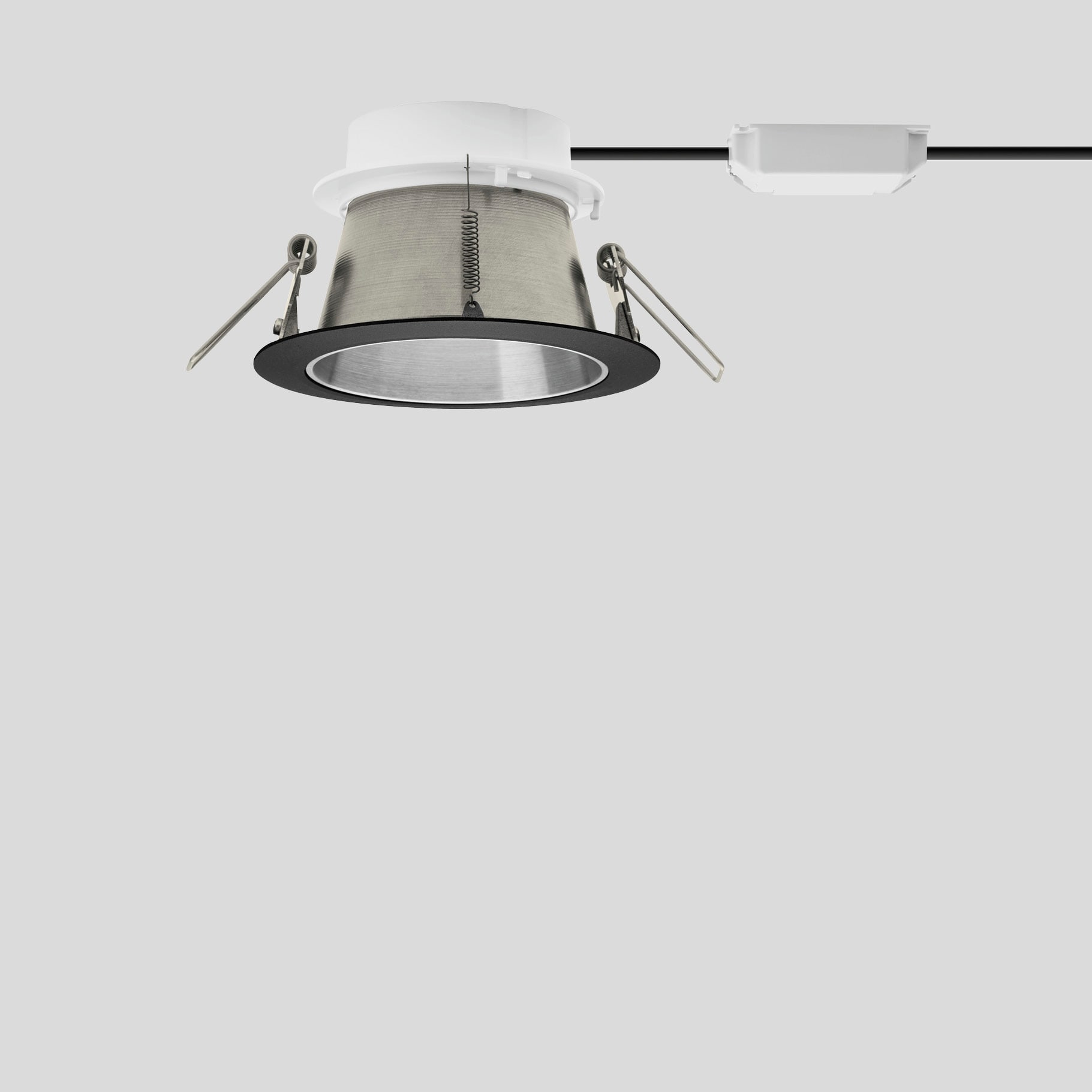 Bega - Plafonnier encastré, pour l'intérieur, Noir satiné · 3000 K