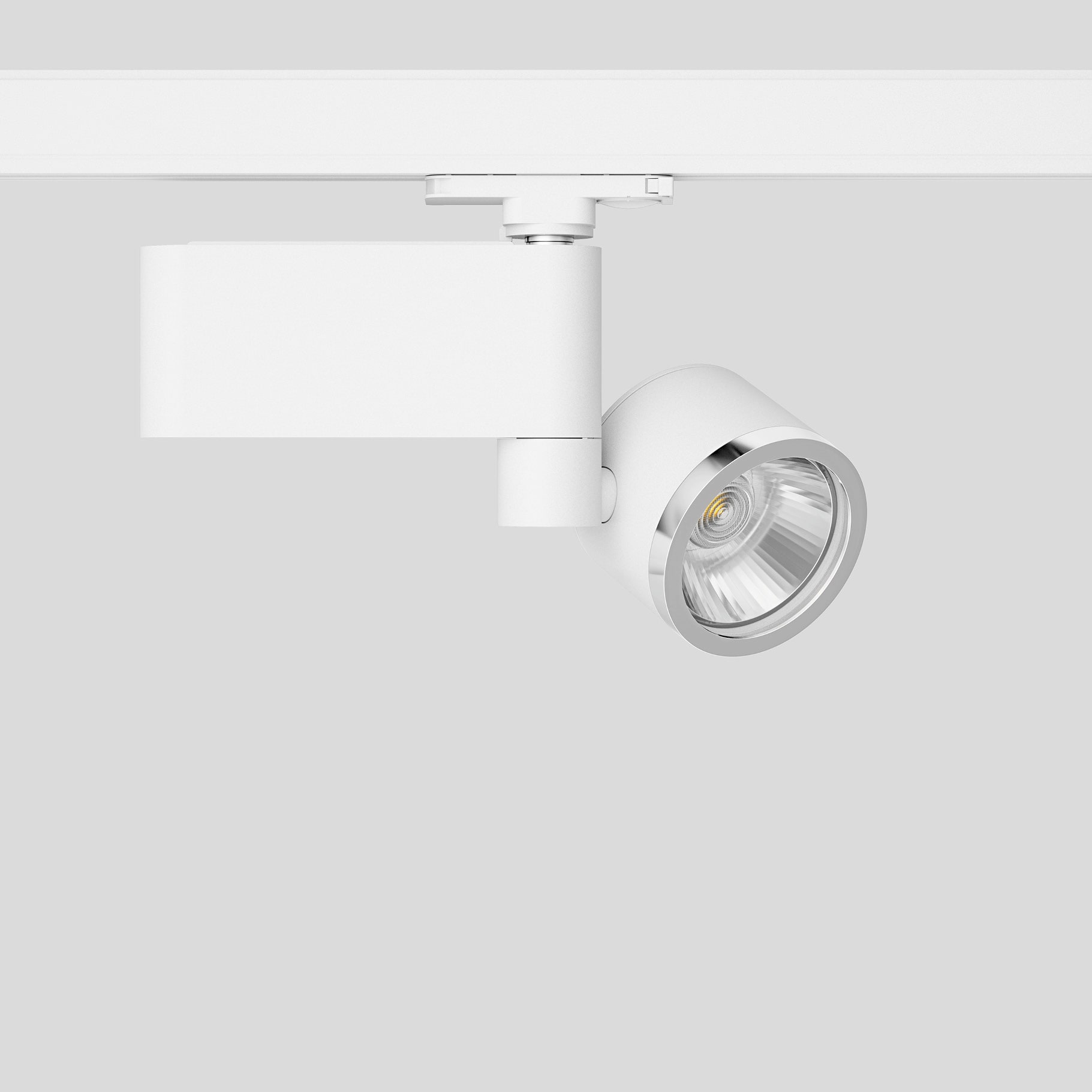 Bega - Projecteur sur rail conducteur, pour l'intérieur, Blanc satiné