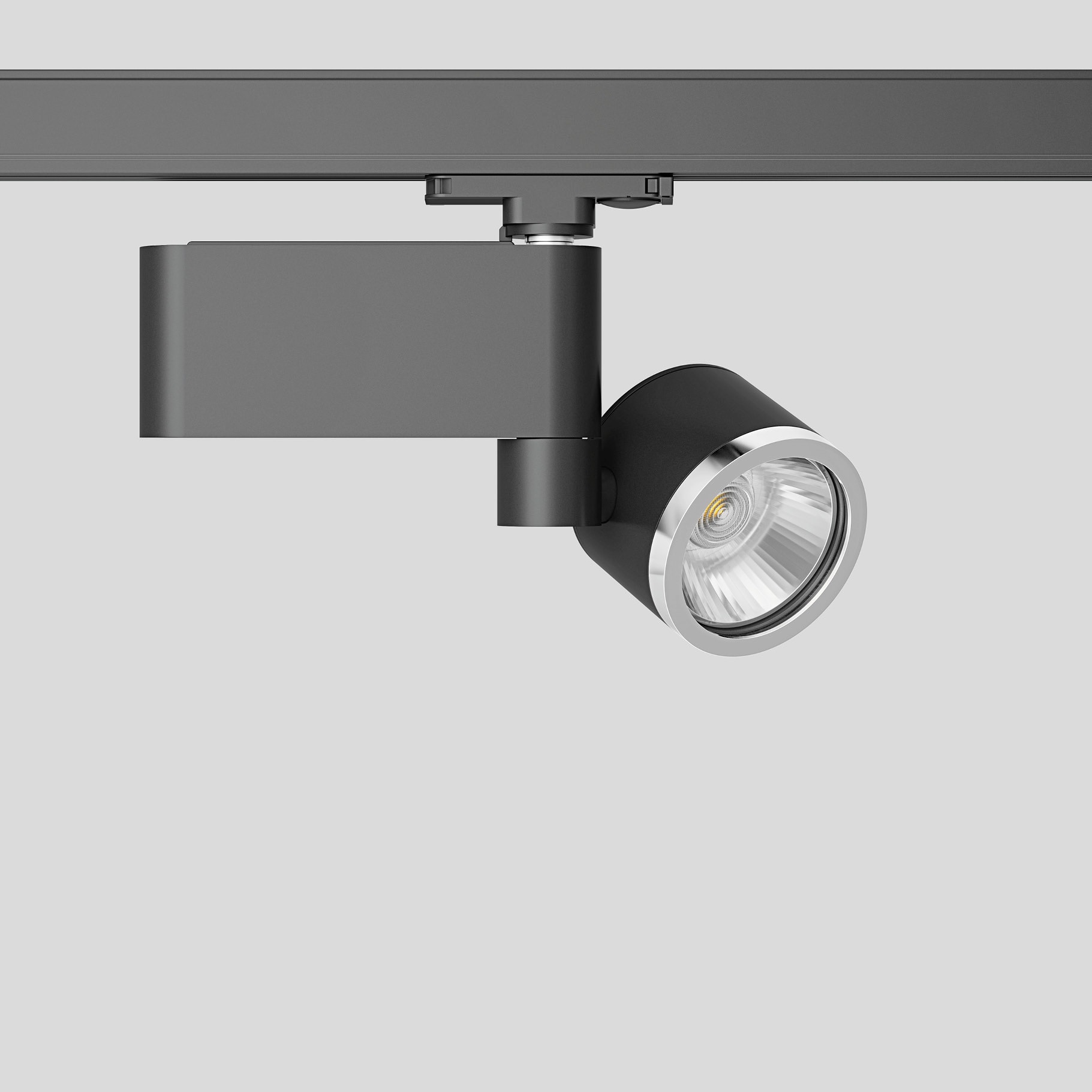 Bega - Projecteur sur rail conducteur, pour l'intérieur, Noir satiné