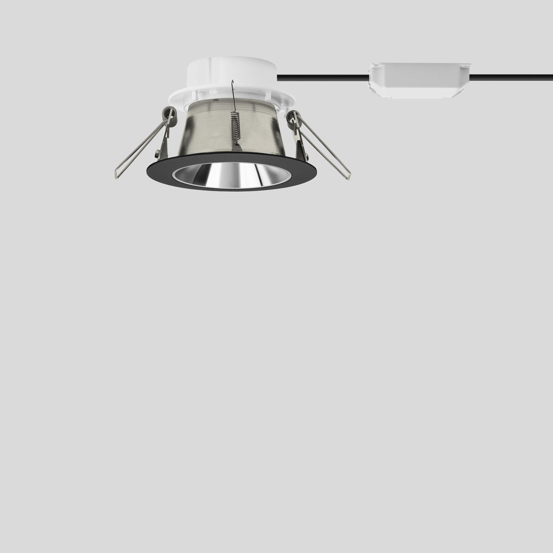 Bega - Plafonnier encastré, pour l'intérieur, Noir satiné · 3000 K