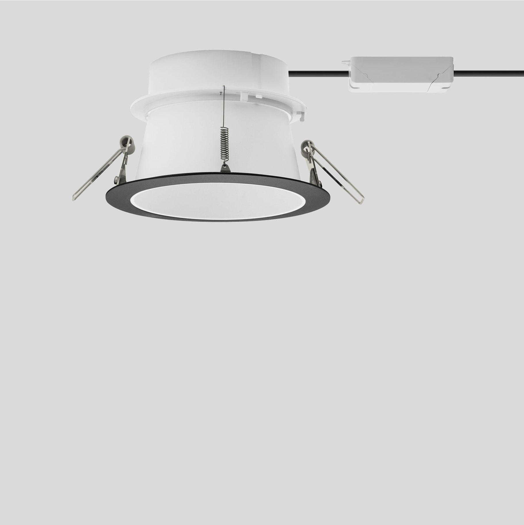 Bega - Plafonnier encastré, pour l'intérieur, Noir satiné · 4000 K