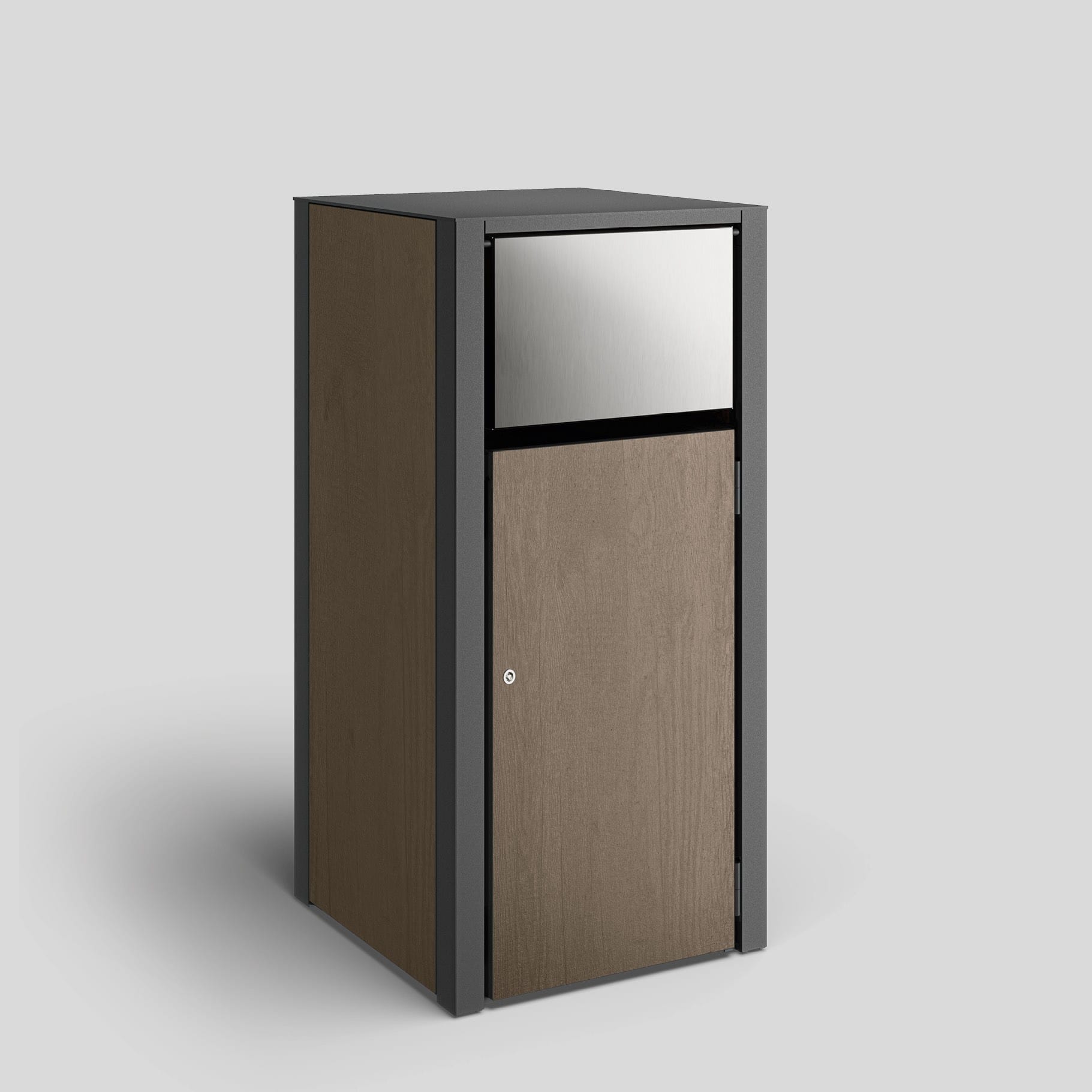 Bega - Mobilier Urbain, Poubelle, Graphite · Marshland Oak