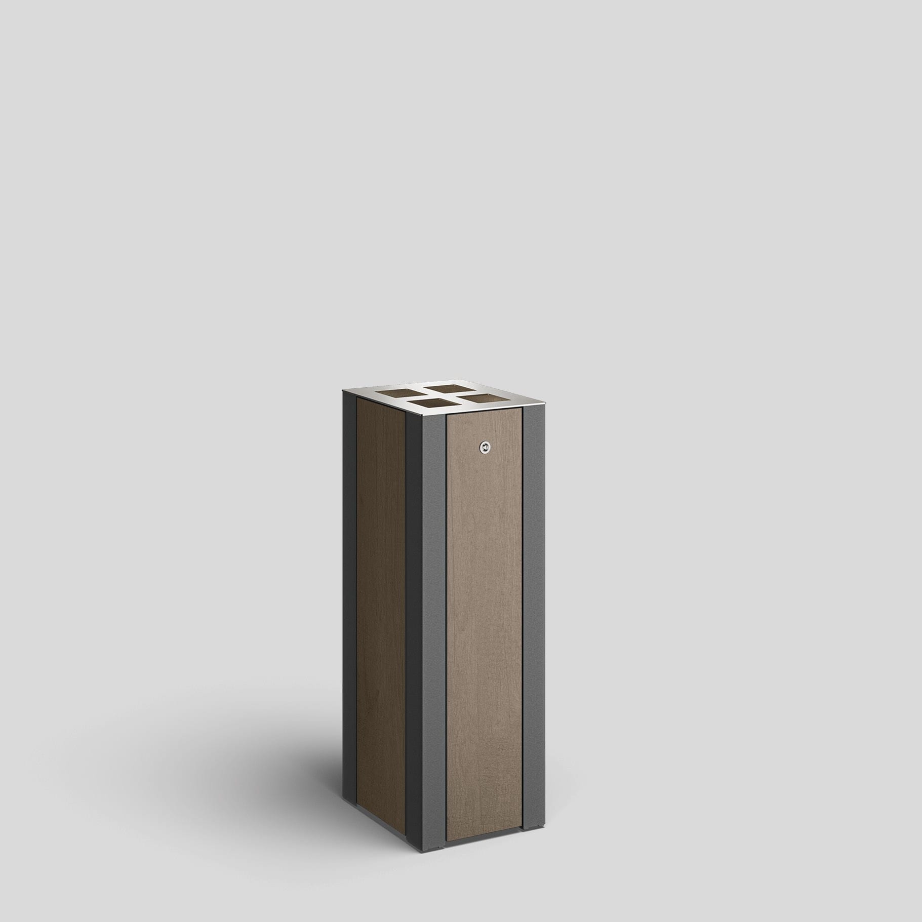 Bega - Mobilier Urbain, Cendrier sur pied, Graphite · Marshland Oak