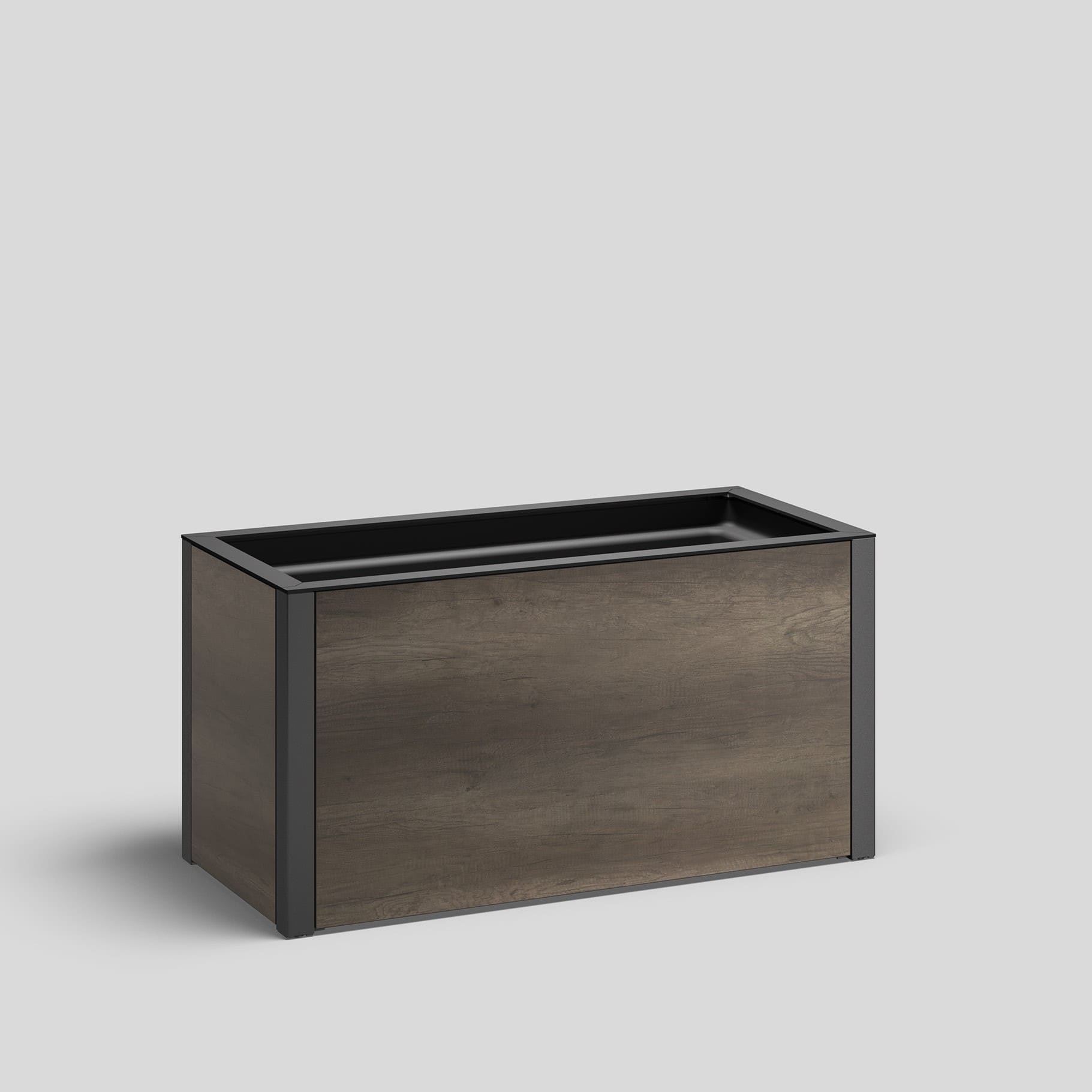 Bega - Mobilier Urbain, Bac à plantes rectangulaire, Graphite · Marshland Oak