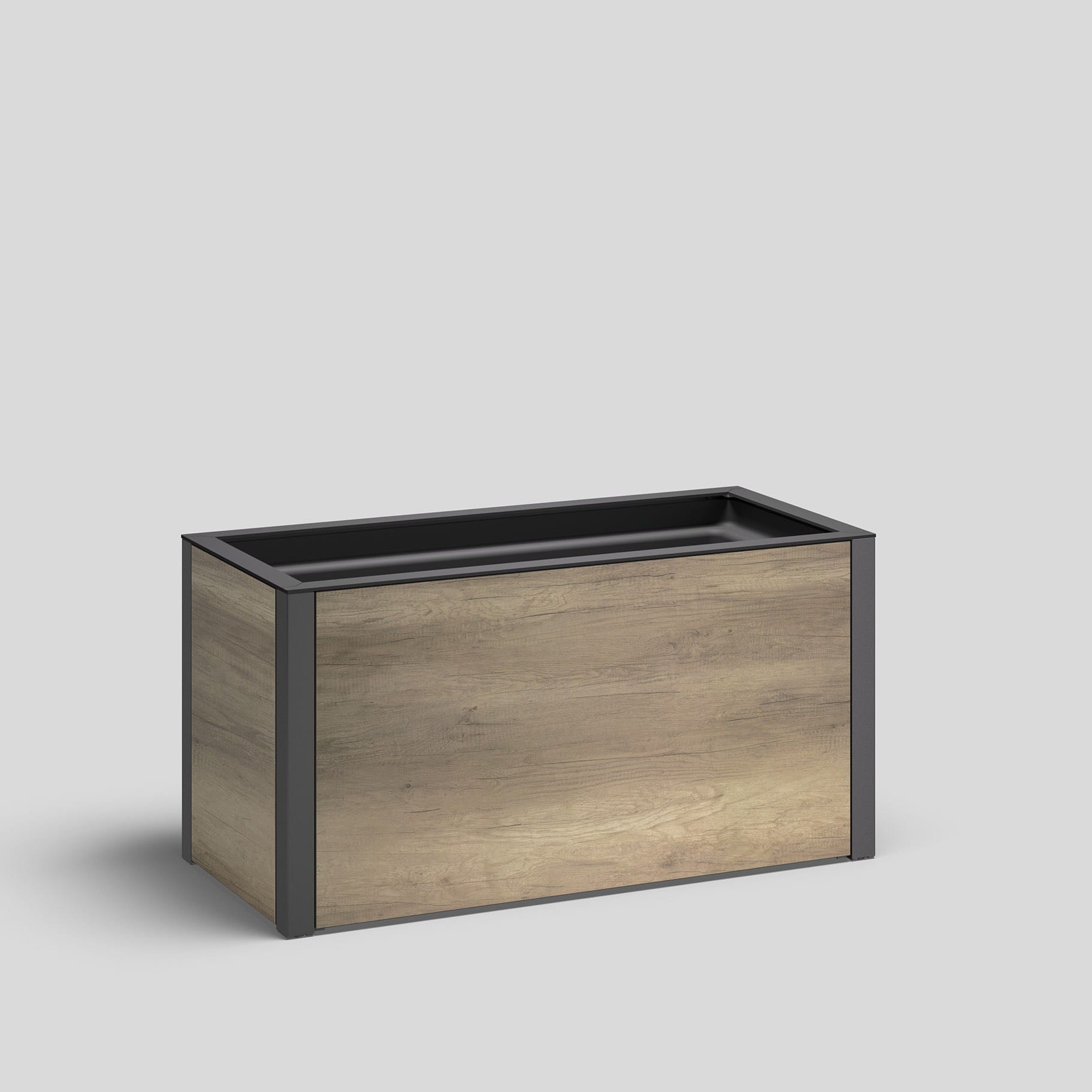 Bega - Mobilier Urbain, Bac à plantes rectangulaire, Graphite · Polar Oak