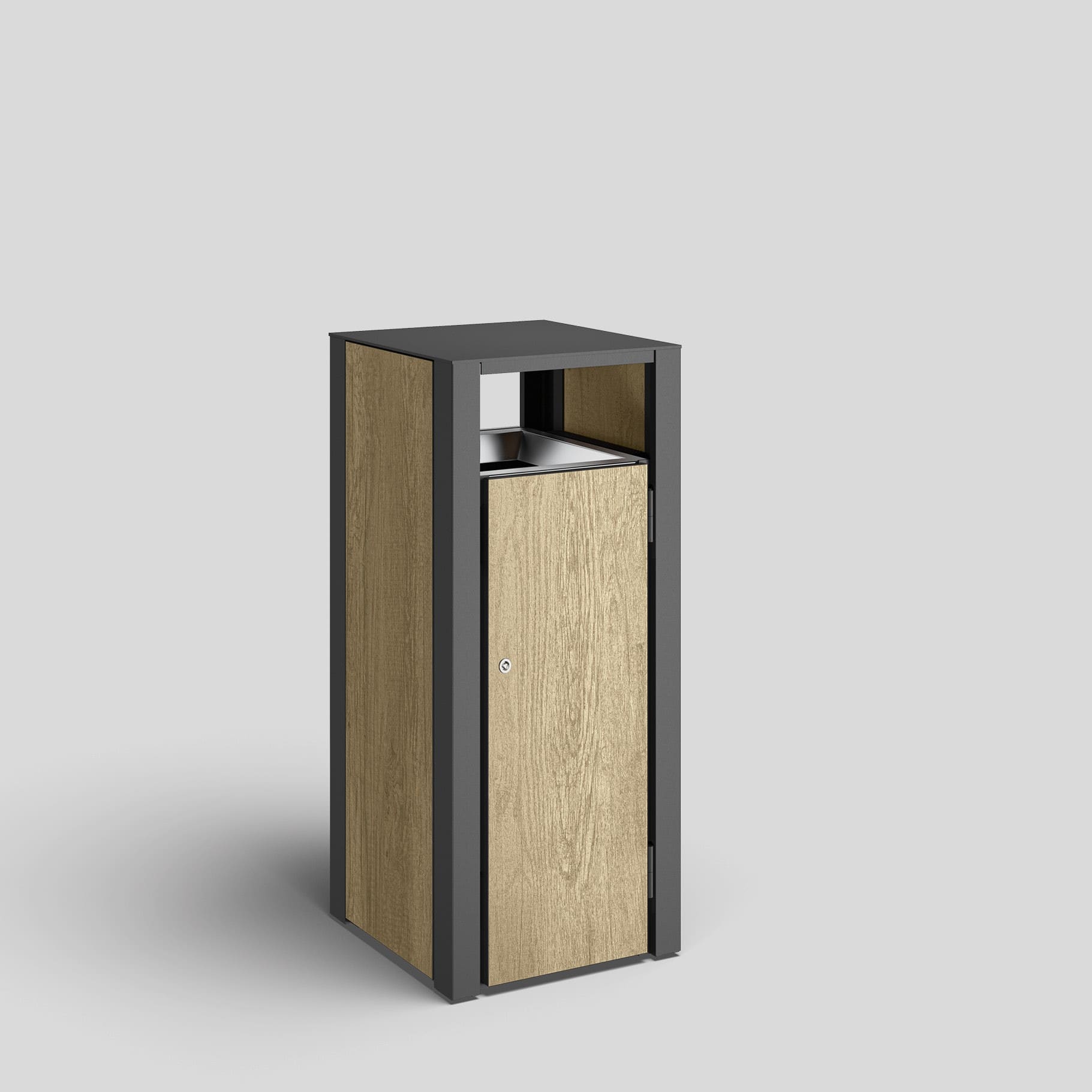 Bega - Mobilier Urbain, Poubelle, Graphite · Polar Oak