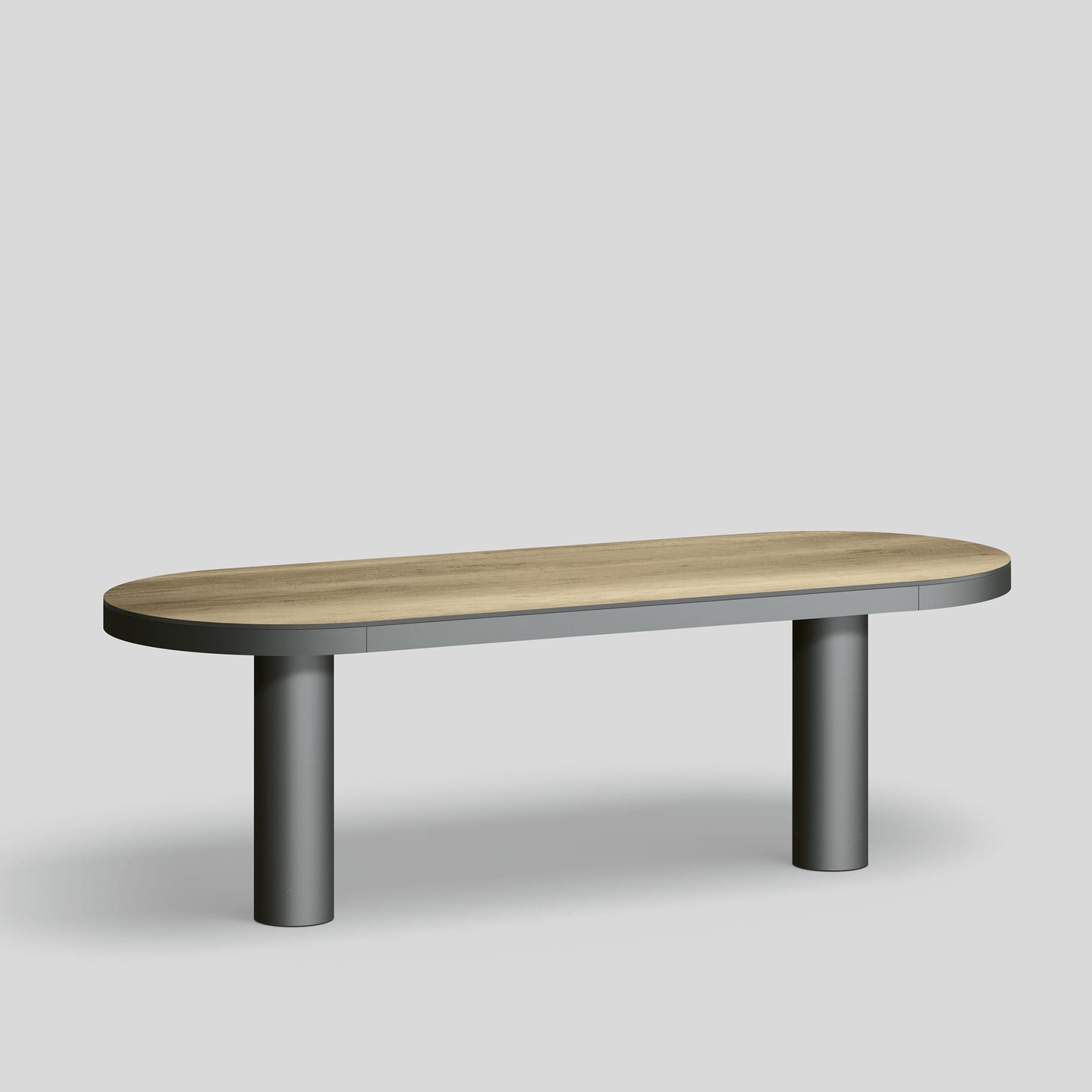 Bega - Mobilier Urbain Table ronde, Graphite · Polar Oak