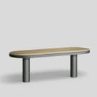 Bega - Mobilier Urbain Table ronde, Graphite · Polar Oak