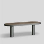 Bega - Mobilier Urbain Table ronde, avec trou pour parapluie, Graphite · Marshland Oak