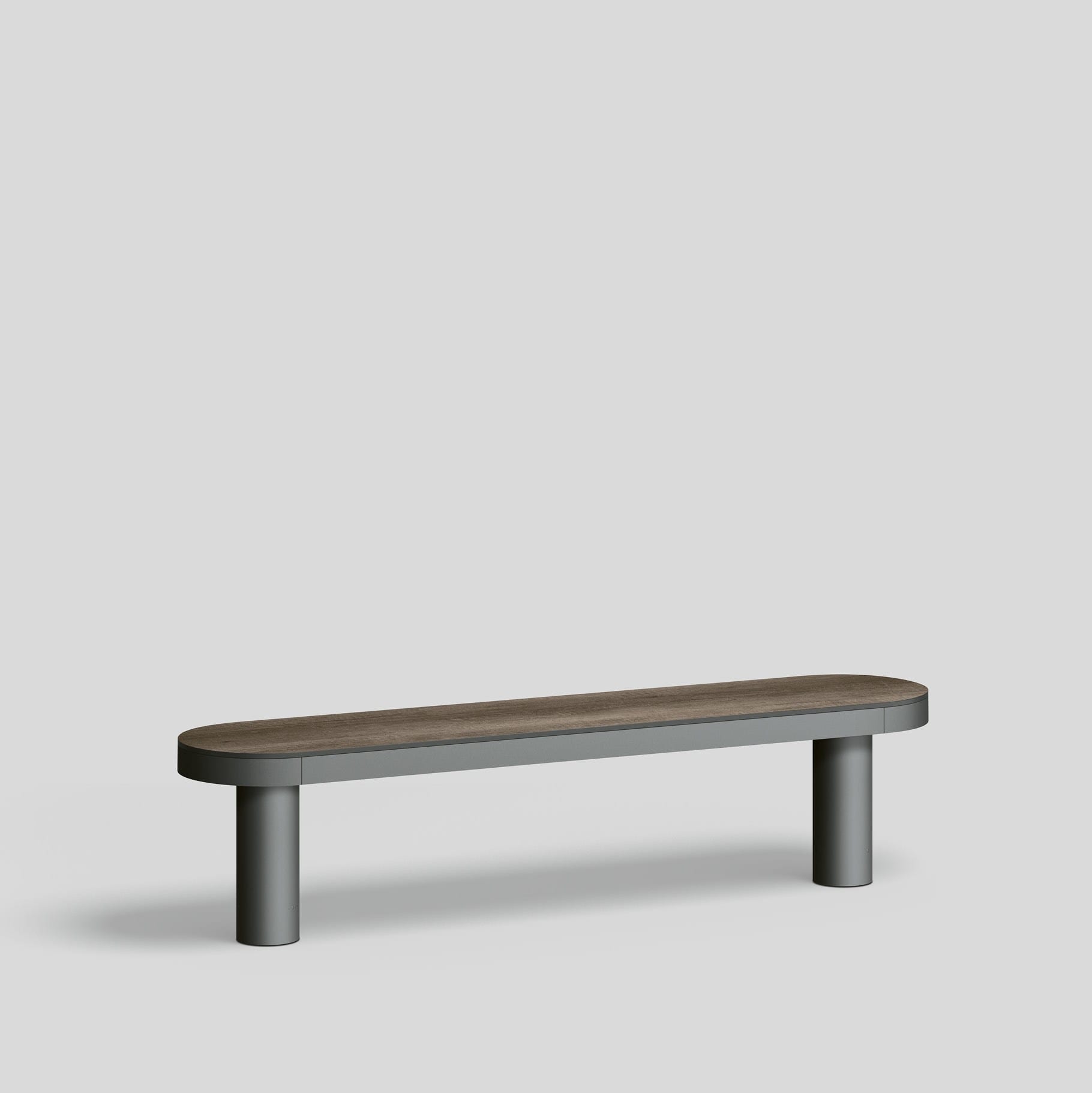 Bega - Mobilier Urbain Banc arrondi, Graphite · Marshland Oak