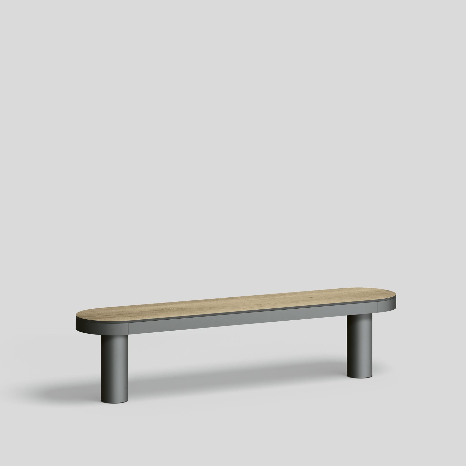 Bega - Mobilier Urbain Banc arrondi, Graphite · Polar Oak