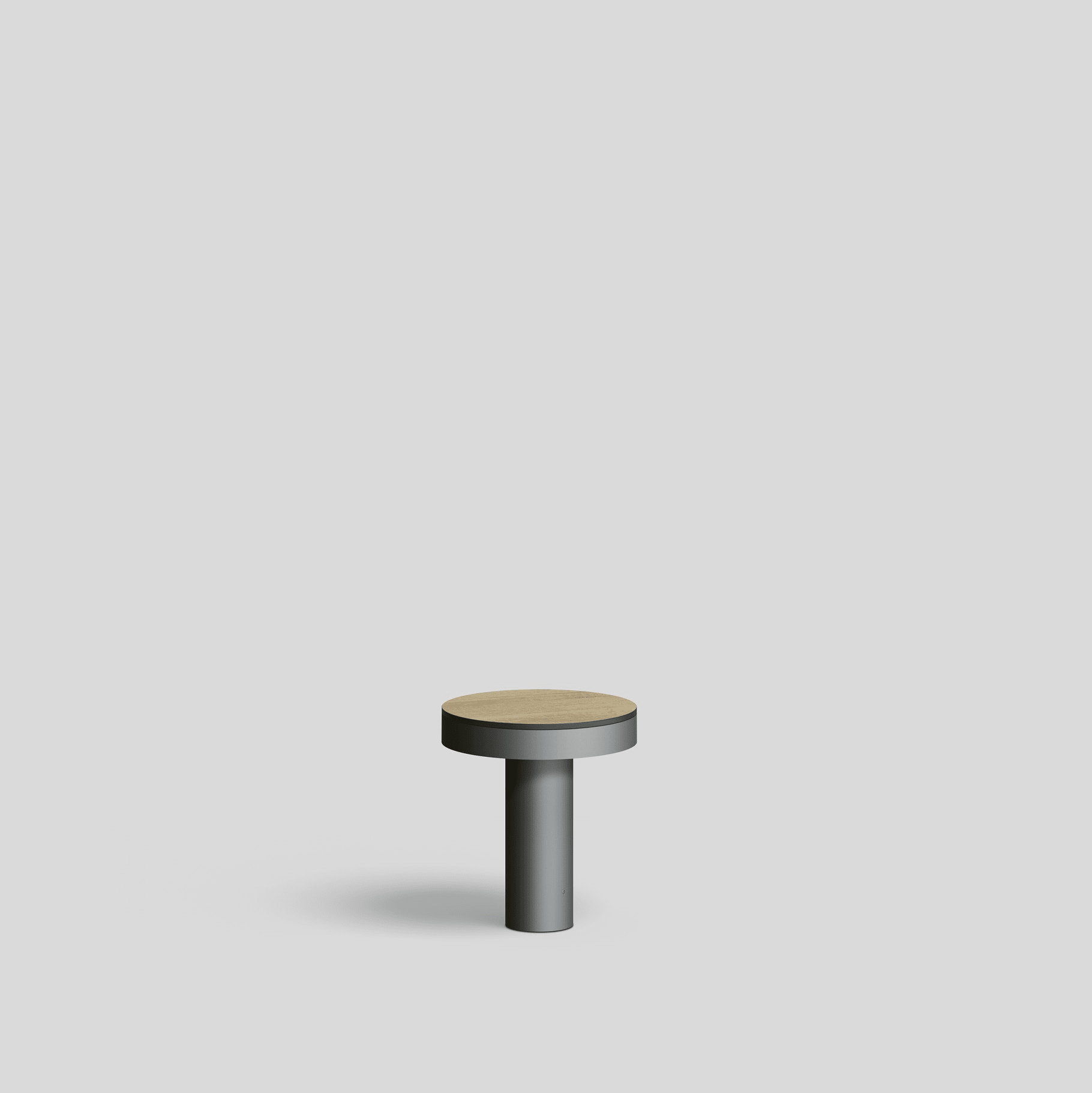 Bega - Mobilier Urbain Tabouret rond, Graphite · Polar Oak