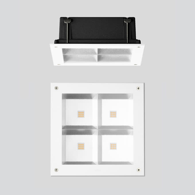 Bega - Plafonnier encastré, Argent · 3000 K