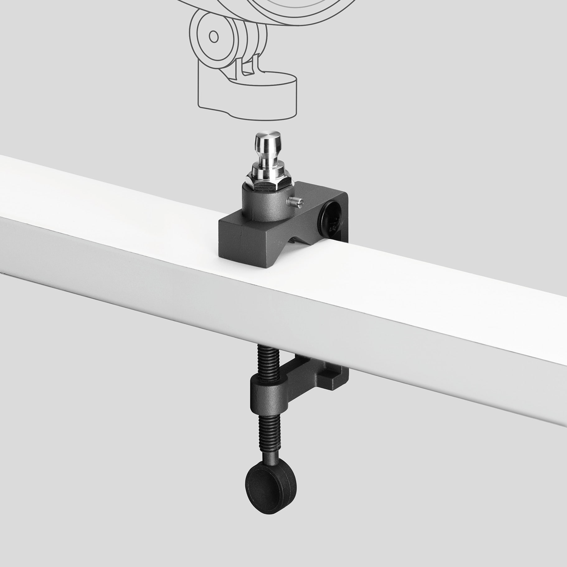 Bega - Étau de fixation, avec adaptateur de connexion, Graphite