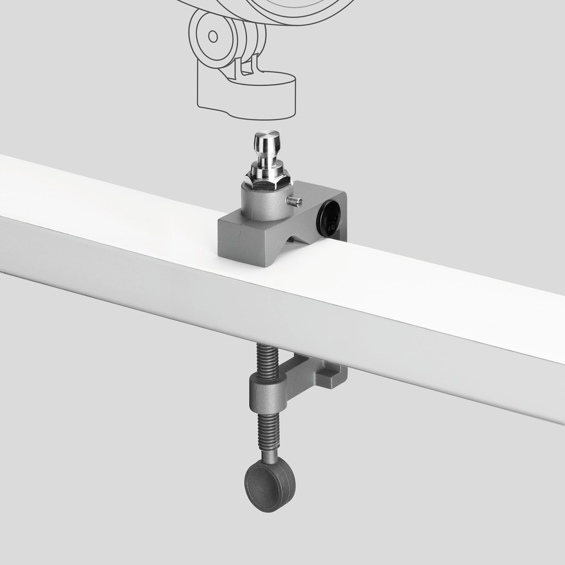 Bega - Étau de fixation, avec adaptateur de connexion, Argent