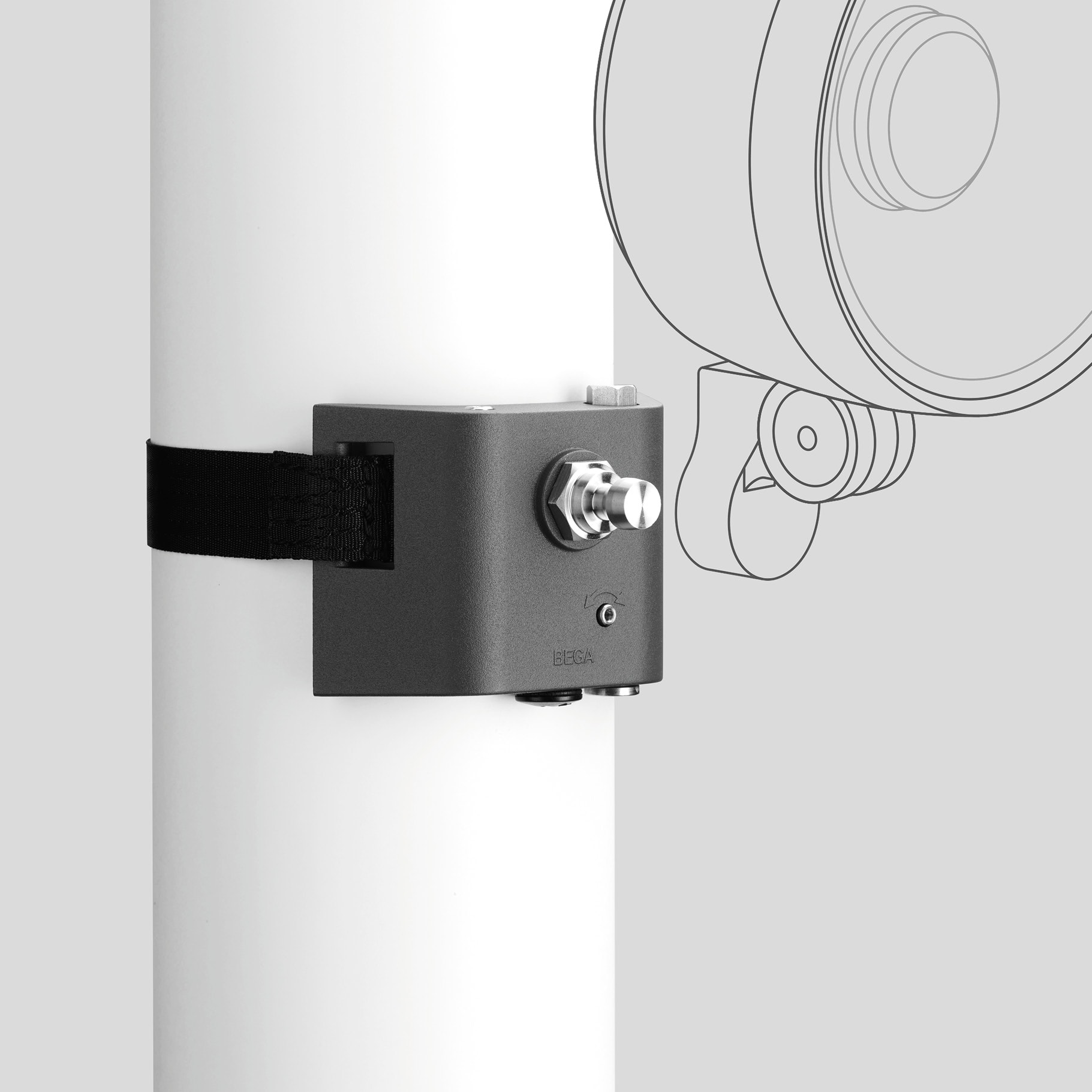 Bega - Sangle, avec adaptateur de connexion, Graphite