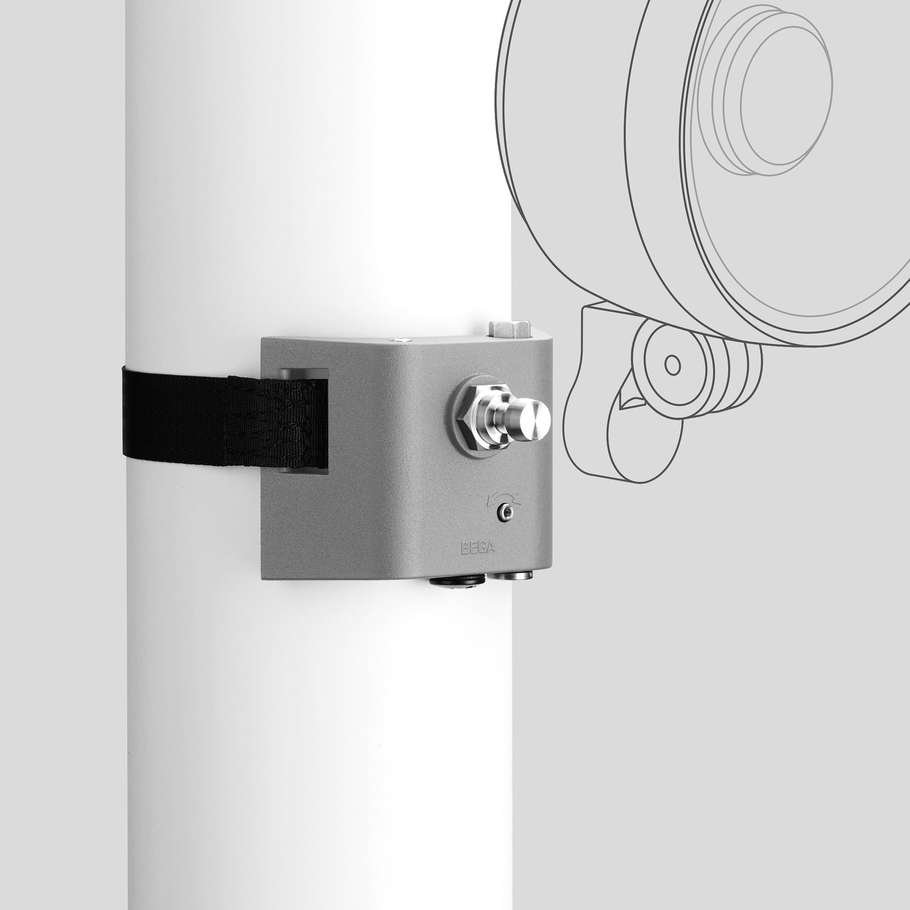 Bega - Sangle, avec adaptateur de connexion, Argent