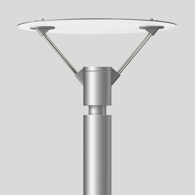 Bega - Luminaire tête de mât, Argent · 4000 K