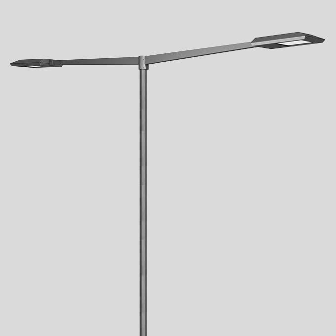 Bega - Luminaire tête de mât, Argent · 3000 K
