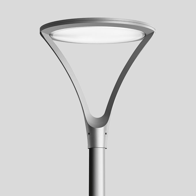 Bega - Luminaire tête de mât, Argent · 4000 K