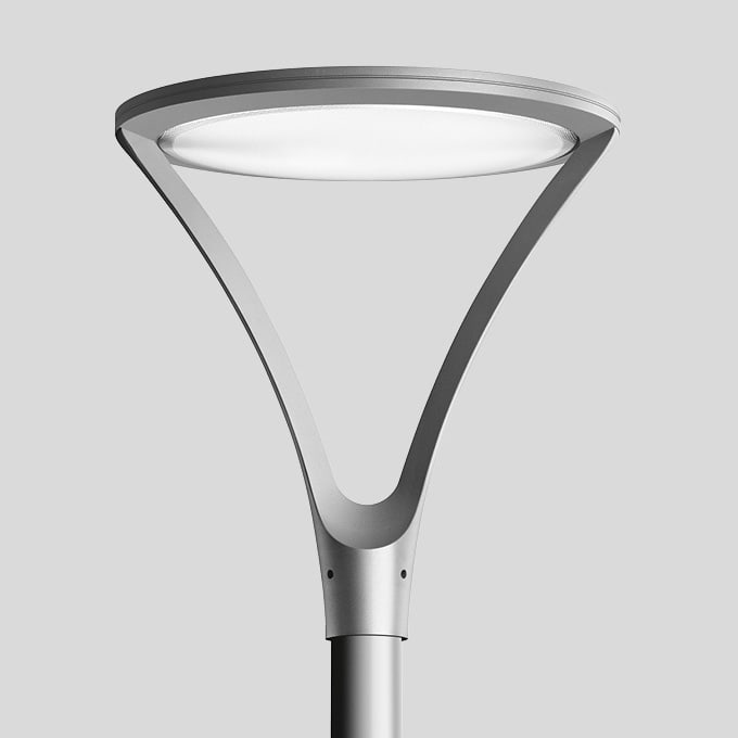 Bega - Luminaire tête de mât, Argent · 4000 K