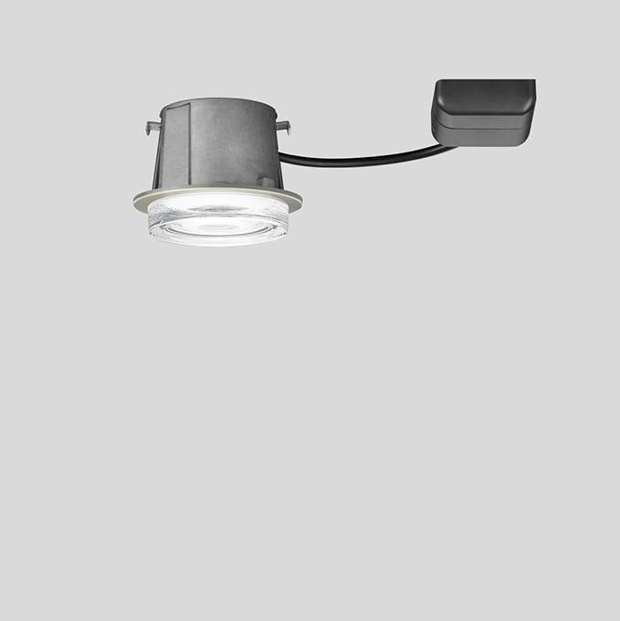 Bega - Plafonnier encastré, Acier inoxydable · 2700 K