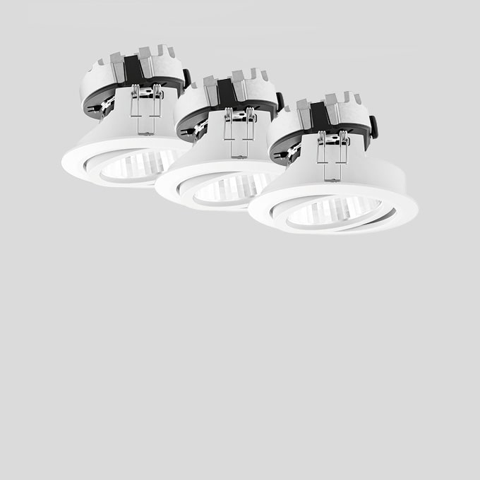 Bega - Plafonniers encastrés-spots, Blanc satiné · 3000 K