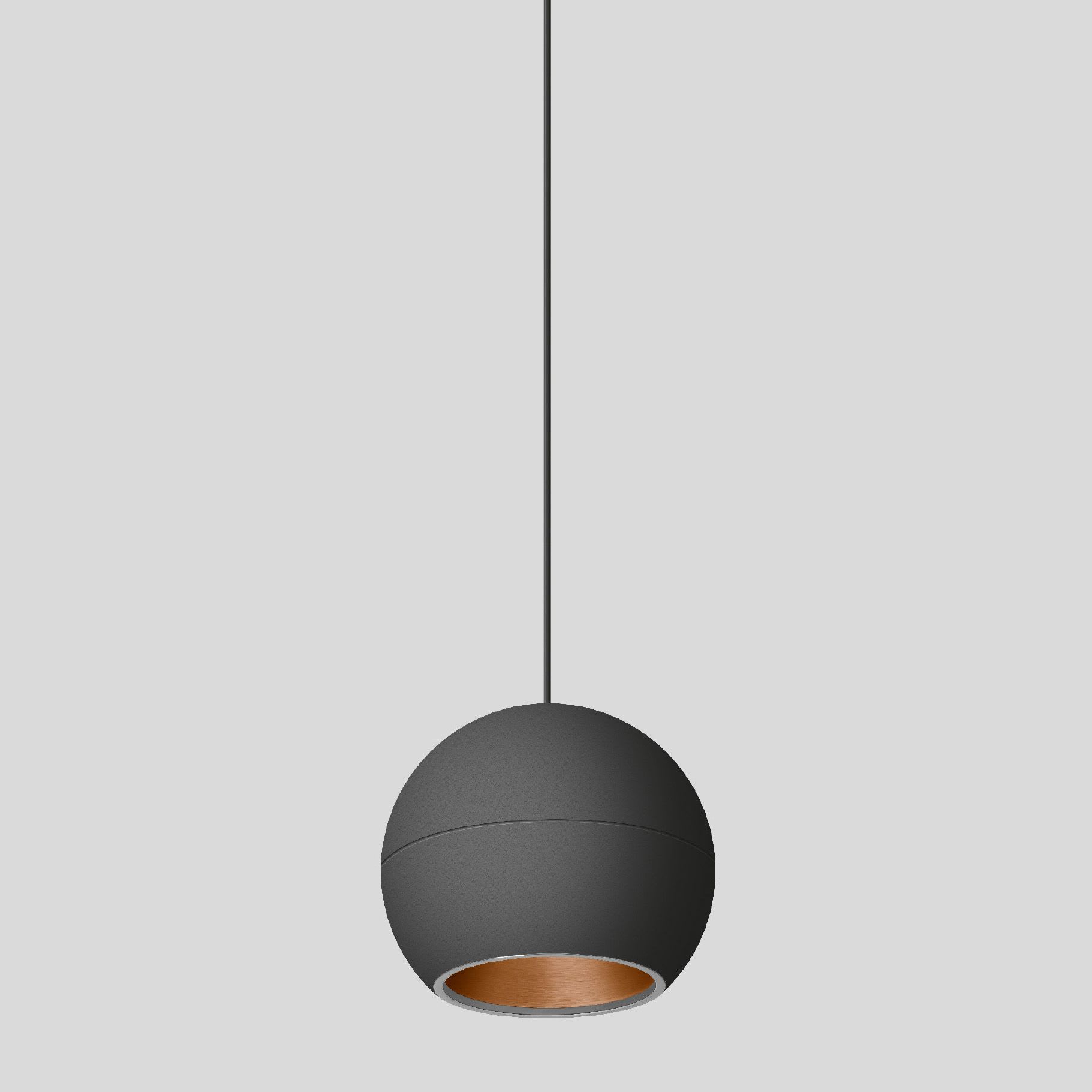 Bega - Suspension, Noir satiné/cuivre · 3000 K