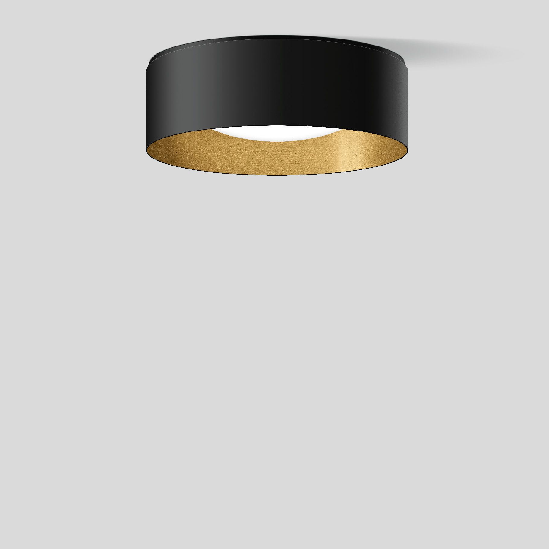 Bega - Plafonnier, Noir satiné/laiton · 3000 K