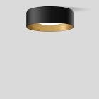 Bega - Plafonnier, Noir satiné/laiton · 3000 K