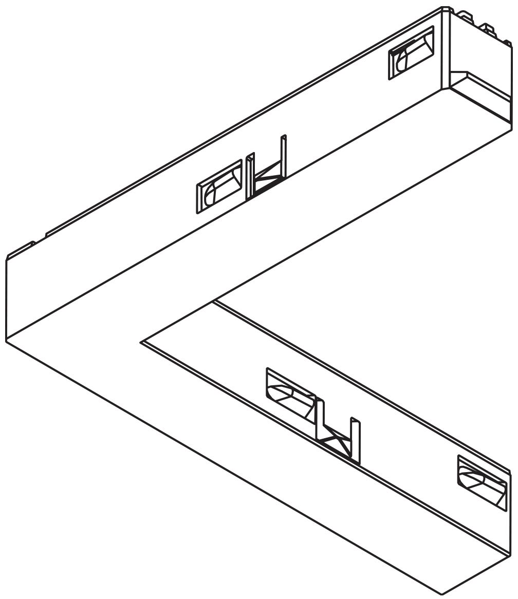 Arkoslight - Corner 90° Connector One Plane Track 48V Noir