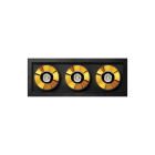 Arkoslight - Black Foster Recessed 3 Spot Dim Push 2700K IP20 CRI>90 Noir Mat-Or métallique