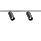 Arkoslight - Fit 20 48V Double Medium 3500K IP20 CRI>90 Noir Texturé - Rail Blanc