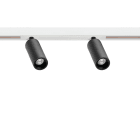 Arkoslight - Fit 20 48V Short Double Medium 3000K IP20 CRI>90 Noir Texturé - Rail Blanc