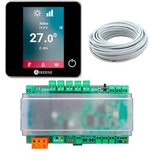 AIRZONE - Pack Aidoo Pro Control Wi-Fi Vectiloconvecteur - Blueface zero Cable Noir