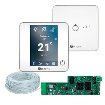 AIRZONE - Pack Thermostats BluefaceZero (1) Lite Filaires Blancs (1)+Câble+Ws Cloud Wf